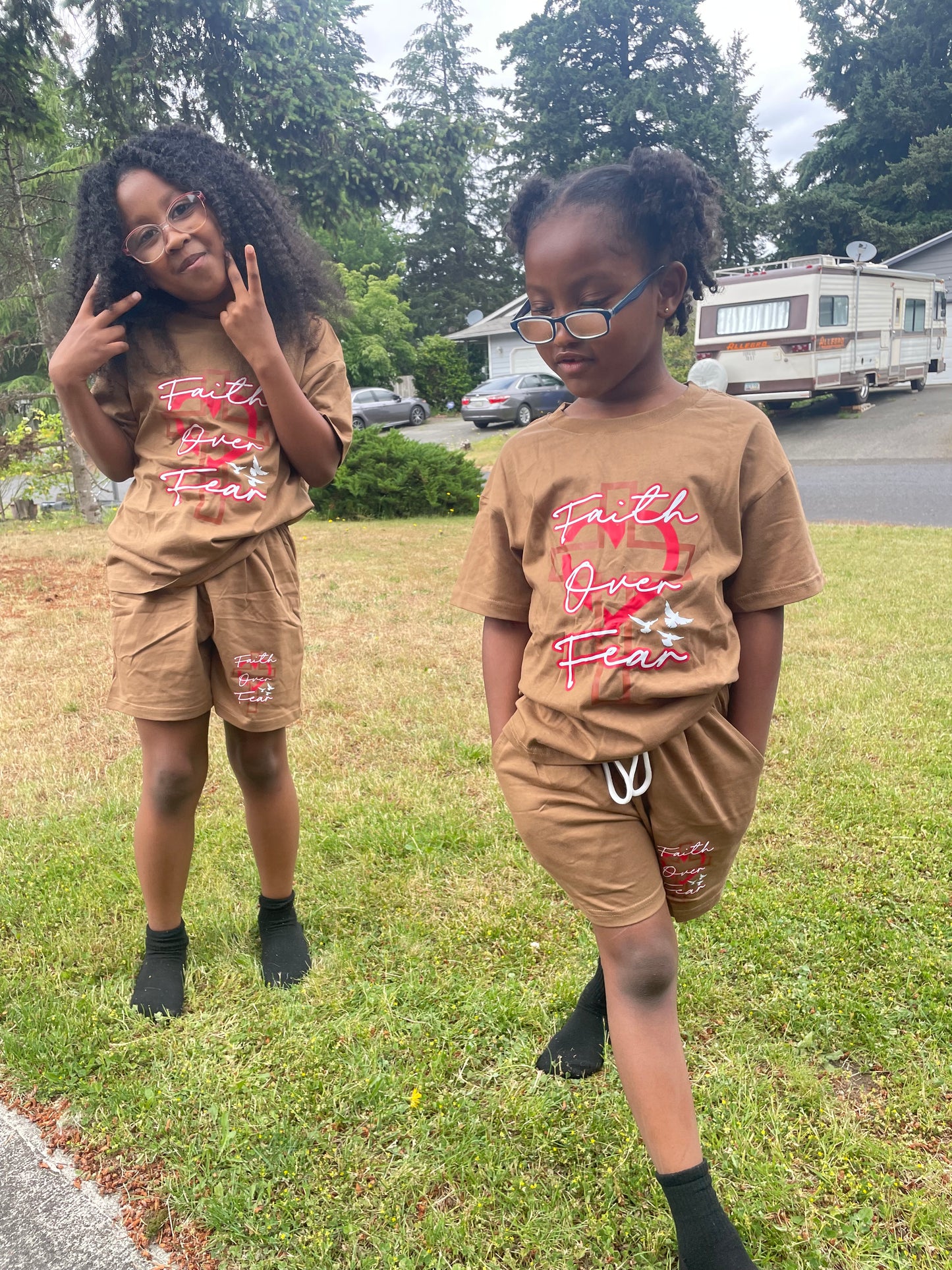 Faith over Fear Shorts Set